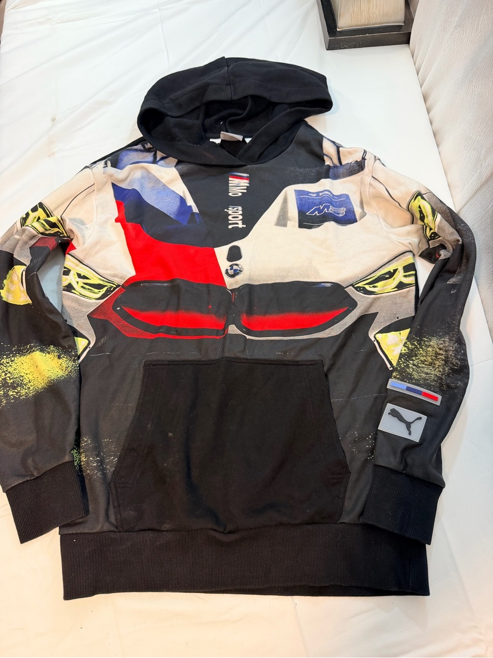 Puma Black Red Graphic Pullover Hoodie